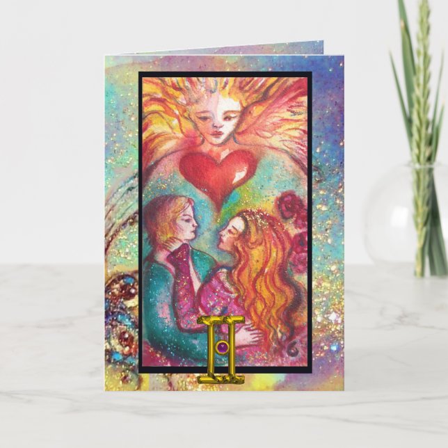 GEMINI,LOVERS TAROT ASTROLOGY ZODIAC BIRTHDAY CARD (Front)