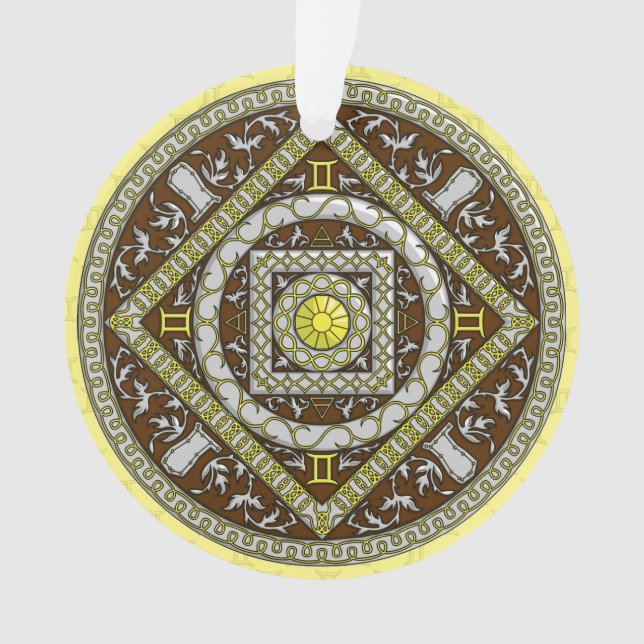 Gemini Mandala Acrylic Ornament (Front)