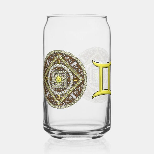 Gemini Mandala Can Glass (Front)