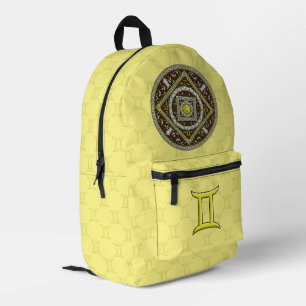 Gemini Mandala Printed Backpack