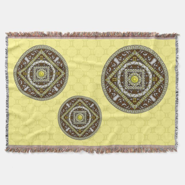 Gemini Mandala Throw Blanket (Front)