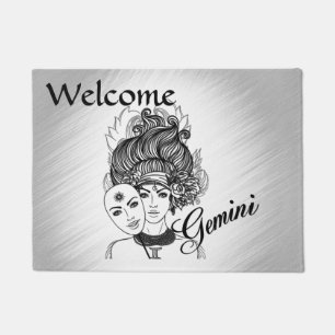 Gemini Masked Lady Zodiac Doormat