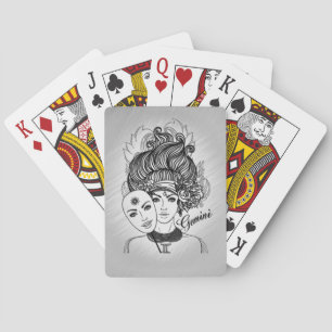 Gemini Masked Lady Zodiac Playing Cards
