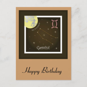 Gemini May 21 to June 21 Postkarte Postcard