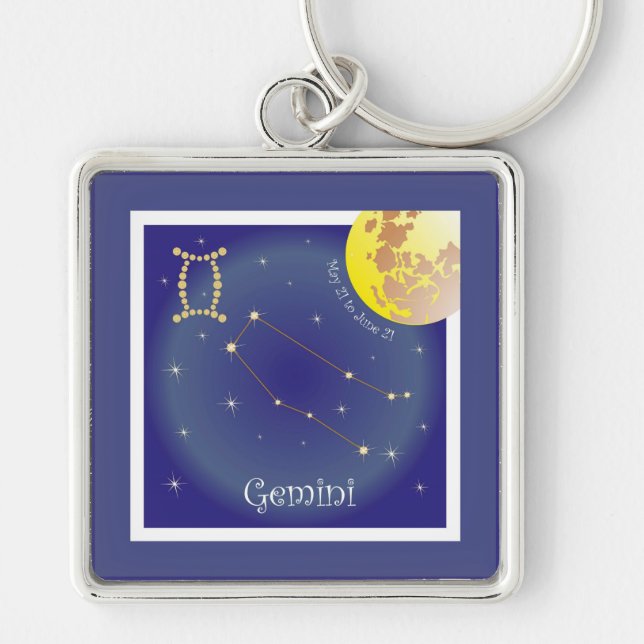 Gemini May 21 to June 21 Schlüsselanhänger Key Ring (Front)