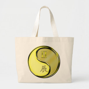 Gemini & Metal Dragon Large Tote Bag