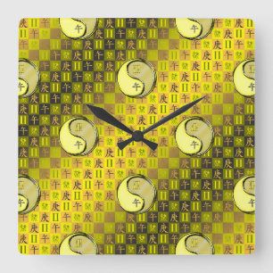 Gemini & Metal Horse Square Wall Clock