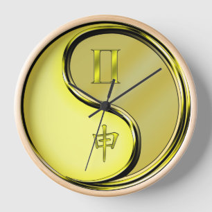 Gemini & Metal Monkey Clock