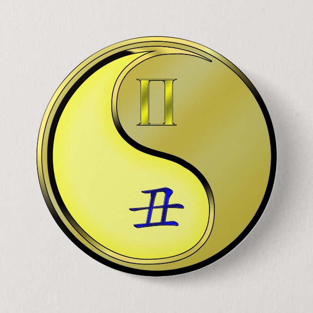 Gemini & Metal Ox 7.5 Cm Round Badge (Front)