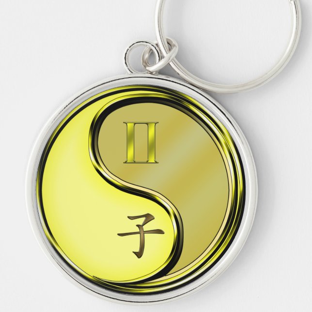 Gemini & Metal Rat Key Ring (Front)