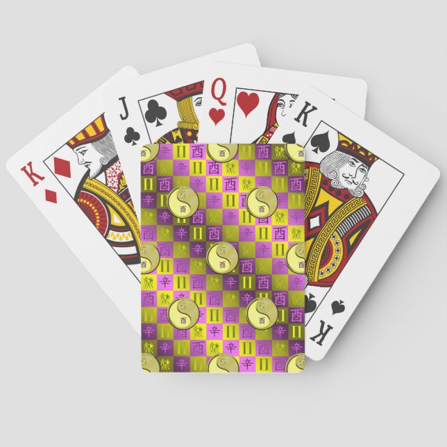 Gemini & Metal Rooster Playing Cards (Back)