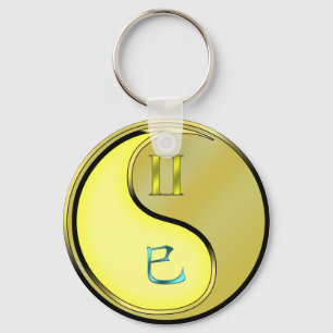 Gemini & Metal Snake Key Ring