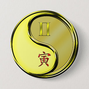 Gemini & Metal Tiger 7.5 Cm Round Badge