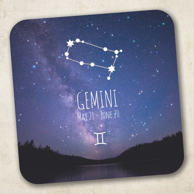 Gemini | Personalised Zodiac Constellation Square Sticker (Creator Uploaded)