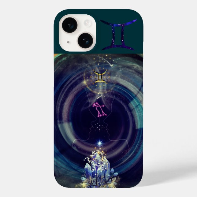 Gemini Phone Case, blue Case-Mate iPhone Case (Back)