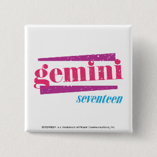 Gemini Pink 15 Cm Square Badge