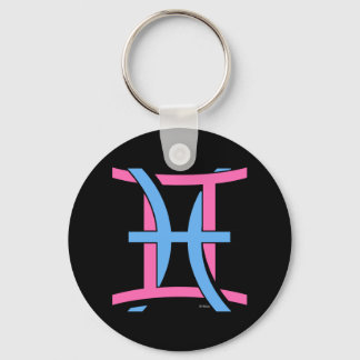 Gemini & Pisces PkBl Key Ring