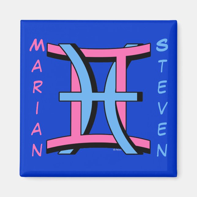 Gemini & Pisces PkBl Magnet (Front)