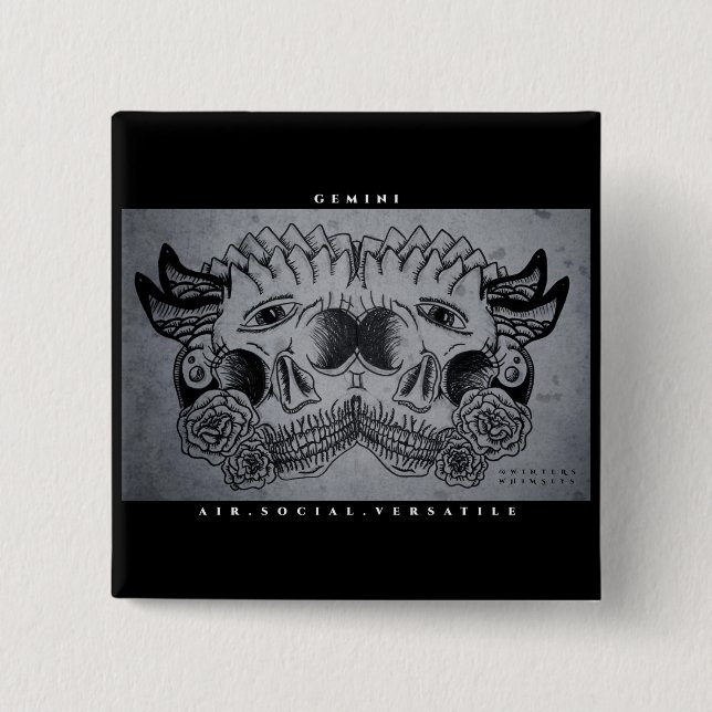 Gemini Print 15 Cm Square Badge (Front)