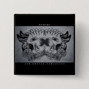 Gemini Print 15 Cm Square Badge