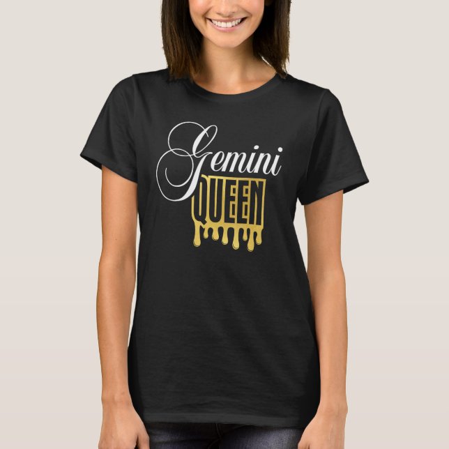 Gemini Queen Zodiac Sign T-Shirt (Front)
