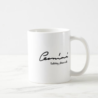 Gemini Quirky Tee. Sticker Coffee Mug