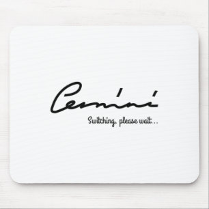 Gemini Quirky Tee. Sticker Mouse Pad