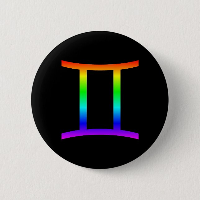 Gemini Rainbow 6 Cm Round Badge (Front)