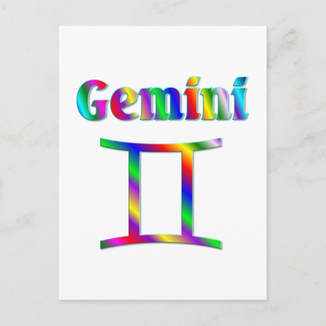 Gemini Rainbow Postcard (Front)