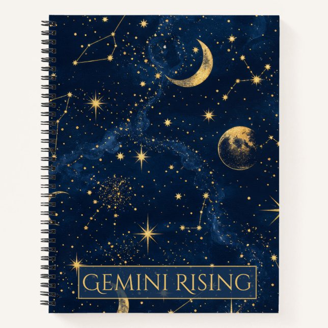 Gemini Rising Celestial Astrology Notebook (Front)