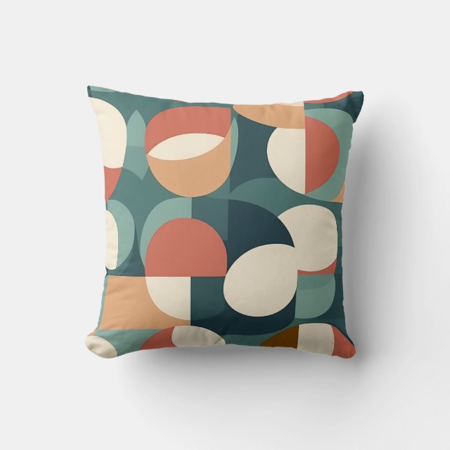 Gemini said Retro Geometric Semicircle Pillow (Front)