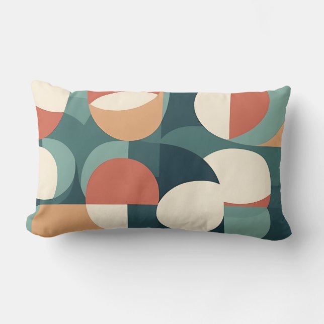 Gemini said Retro Geometric Semicircle Pillow (Front)