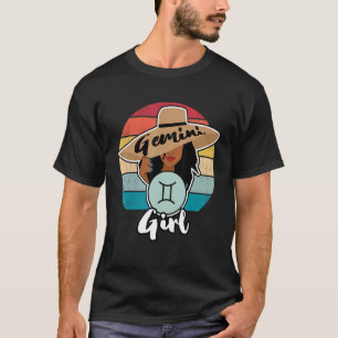 Gemini Sign Girl Queen Happy Birthday May And June T-Shirt