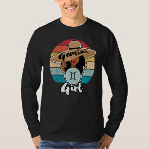 Gemini Sign Girl Queen Happy Birthday May And June T-Shirt
