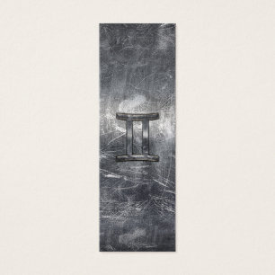 Gemini Sign in Distressed Siver Steel Style