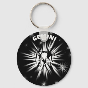 Gemini sign key ring