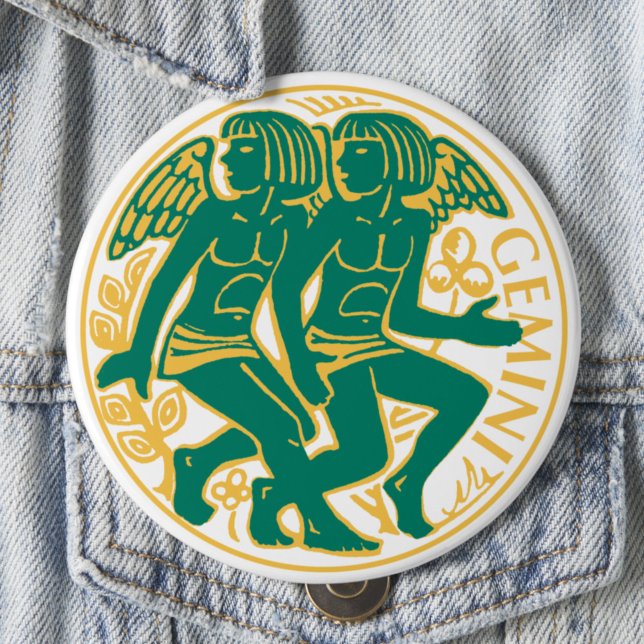 Gemini Sign of the Zodiac on a 10 Cm Round Badge (Creator Uploaded)