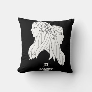 Gemini Silhouette Reversible Throw Pillow