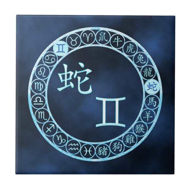 Gemini/Snake Ceramic Tile (Front)