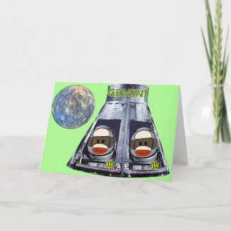 Gemini Sock Monkeys Card