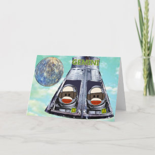 Gemini Sock Monkeys Card