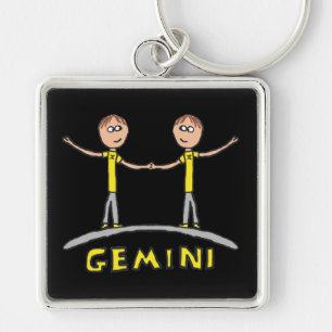 Gemini Star Sign Key Ring
