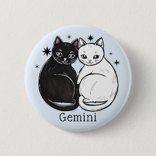 Gemini star sign the twins zodiac star 6 cm round badge