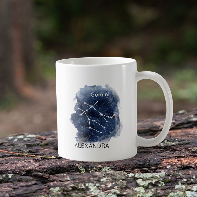 Gemini Starry Night Constellation Custom Name  Coffee Mug (Creator Uploaded)