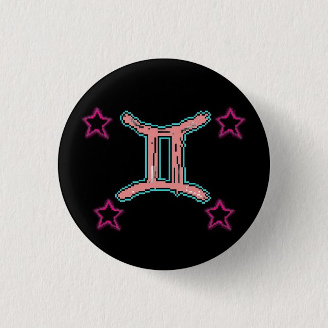 GEMINI Stars 3 Cm Round Badge (Front)
