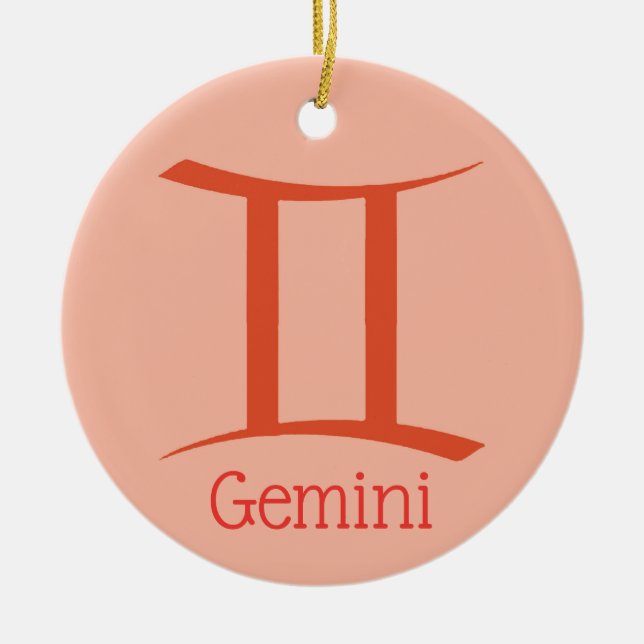 Gemini Sun Sign Zodiac Symbol  Ceramic Ornament (Front)