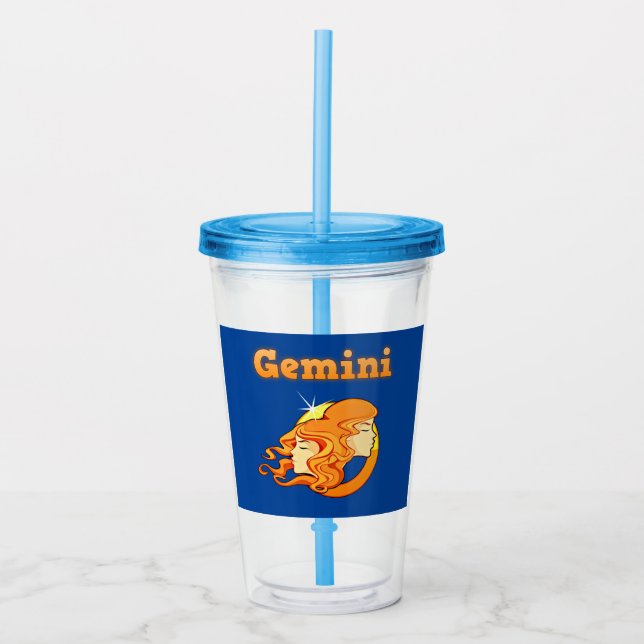 Gemini symbol  acrylic tumbler (Front)