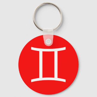 Gemini Symbol Key Ring
