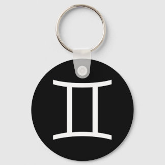 Gemini Symbol Key Ring