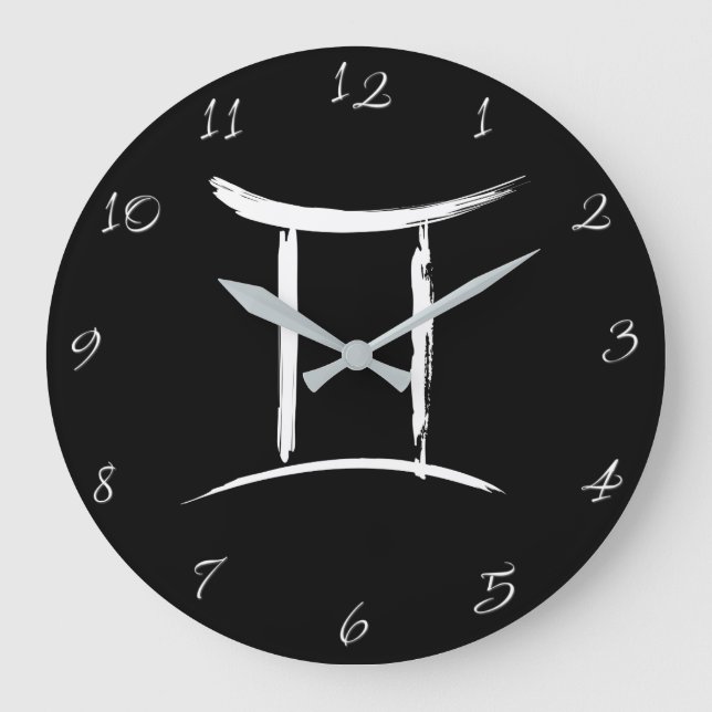 GEMINI the Twins Astrology Sign May June Birthday Large Clock (Front)